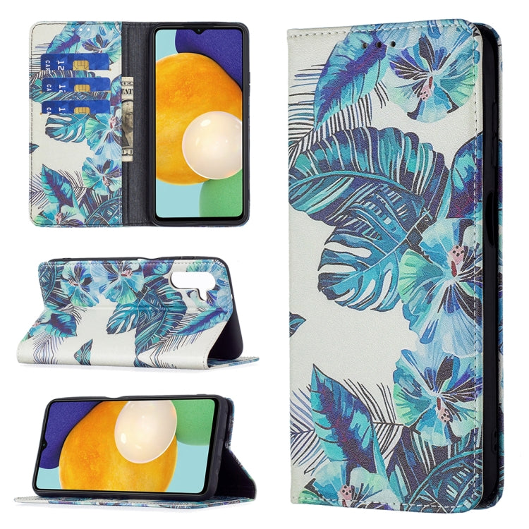 For Samsung Galaxy A13 5G Colored Drawing Pattern Invisible Magnetic Horizontal Flip Phone Leather Case with Holder & Card Slots & Wallet