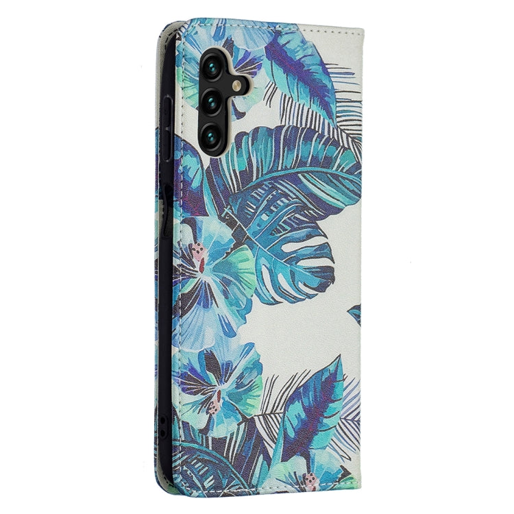 For Samsung Galaxy A13 5G Colored Drawing Pattern Invisible Magnetic Horizontal Flip Phone Leather Case with Holder & Card Slots & Wallet
