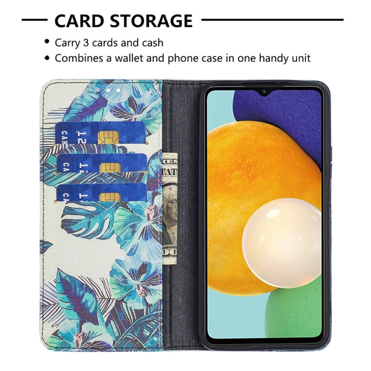For Samsung Galaxy A13 5G Colored Drawing Pattern Invisible Magnetic Horizontal Flip Phone Leather Case with Holder & Card Slots & Wallet