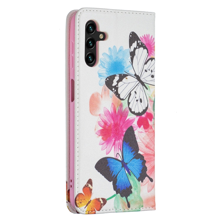 For Samsung Galaxy A13 5G Colored Drawing Pattern Invisible Magnetic Horizontal Flip Phone Leather Case with Holder & Card Slots & Wallet