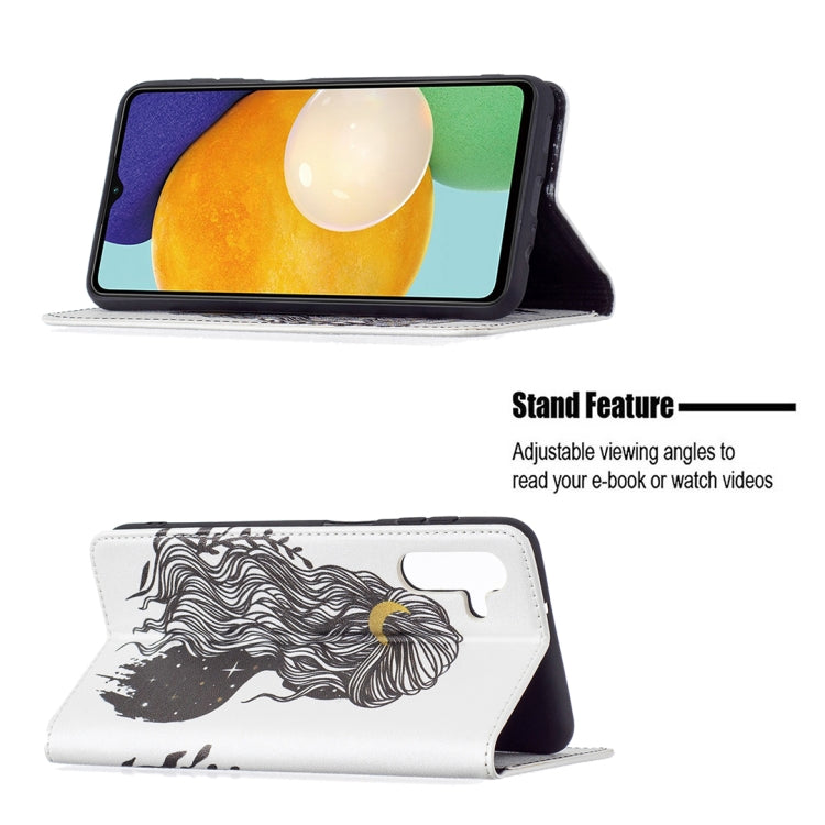 For Samsung Galaxy A13 5G Colored Drawing Pattern Invisible Magnetic Horizontal Flip Phone Leather Case with Holder & Card Slots & Wallet