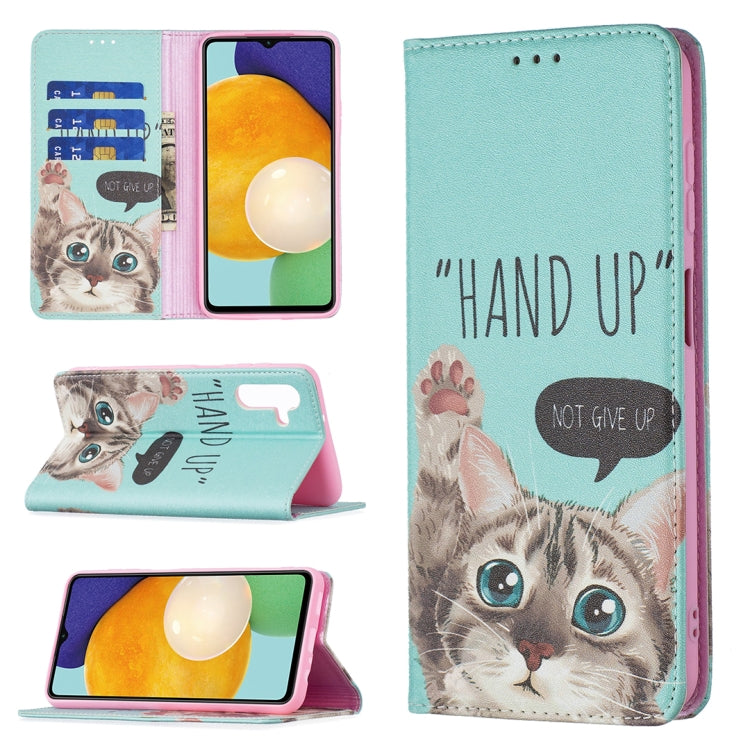 For Samsung Galaxy A13 5G Colored Drawing Pattern Invisible Magnetic Horizontal Flip Phone Leather Case with Holder & Card Slots & Wallet