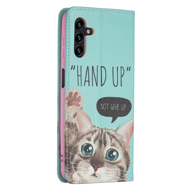 For Samsung Galaxy A13 5G Colored Drawing Pattern Invisible Magnetic Horizontal Flip Phone Leather Case with Holder & Card Slots & Wallet