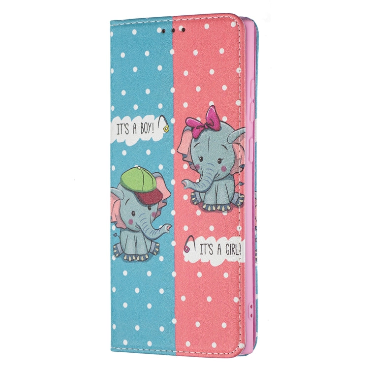 For Samsung Galaxy S22 Ultra 5G Colored Drawing Pattern Invisible Magnetic Horizontal Flip Phone Leather Case with Holder & Card Slots & Wallet