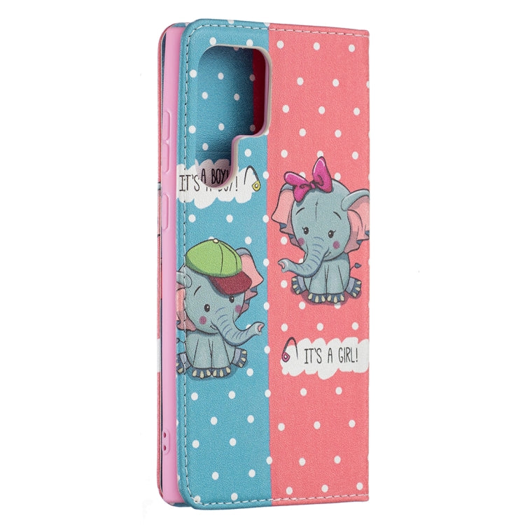 For Samsung Galaxy S22 Ultra 5G Colored Drawing Pattern Invisible Magnetic Horizontal Flip Phone Leather Case with Holder & Card Slots & Wallet