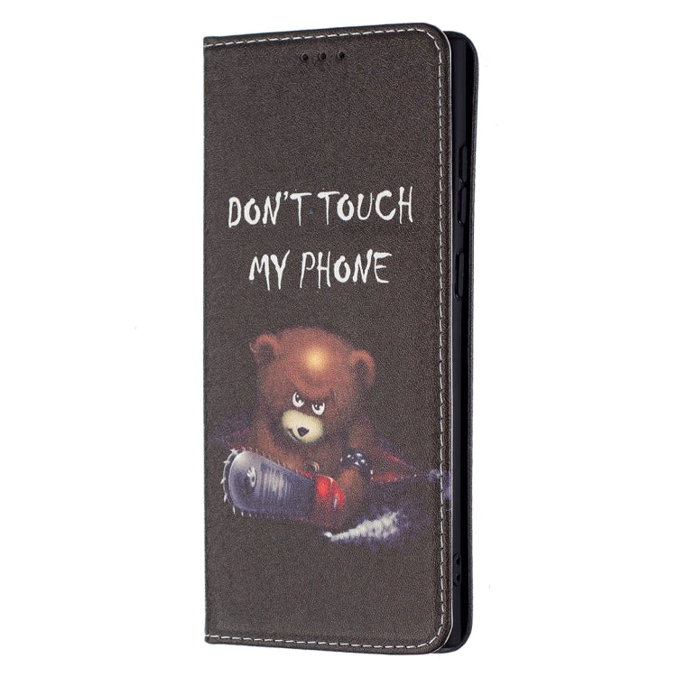 For Samsung Galaxy S22 Ultra 5G Colored Drawing Pattern Invisible Magnetic Horizontal Flip Phone Leather Case with Holder & Card Slots & Wallet