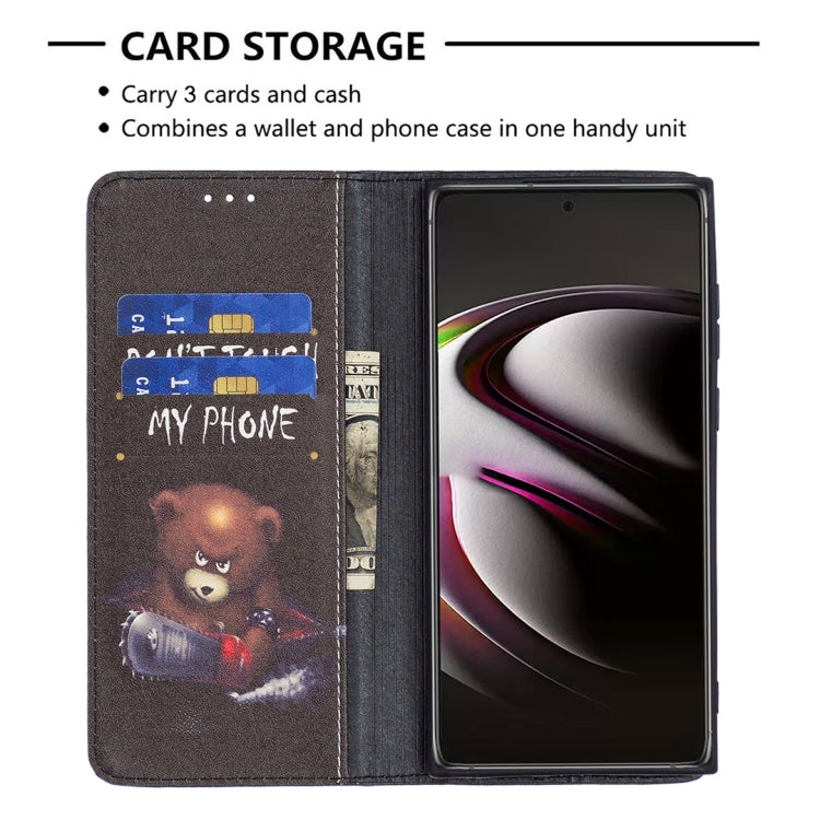 For Samsung Galaxy S22 Ultra 5G Colored Drawing Pattern Invisible Magnetic Horizontal Flip Phone Leather Case with Holder & Card Slots & Wallet