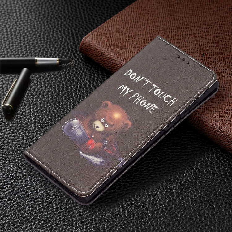 For Samsung Galaxy S22 Ultra 5G Colored Drawing Pattern Invisible Magnetic Horizontal Flip Phone Leather Case with Holder & Card Slots & Wallet