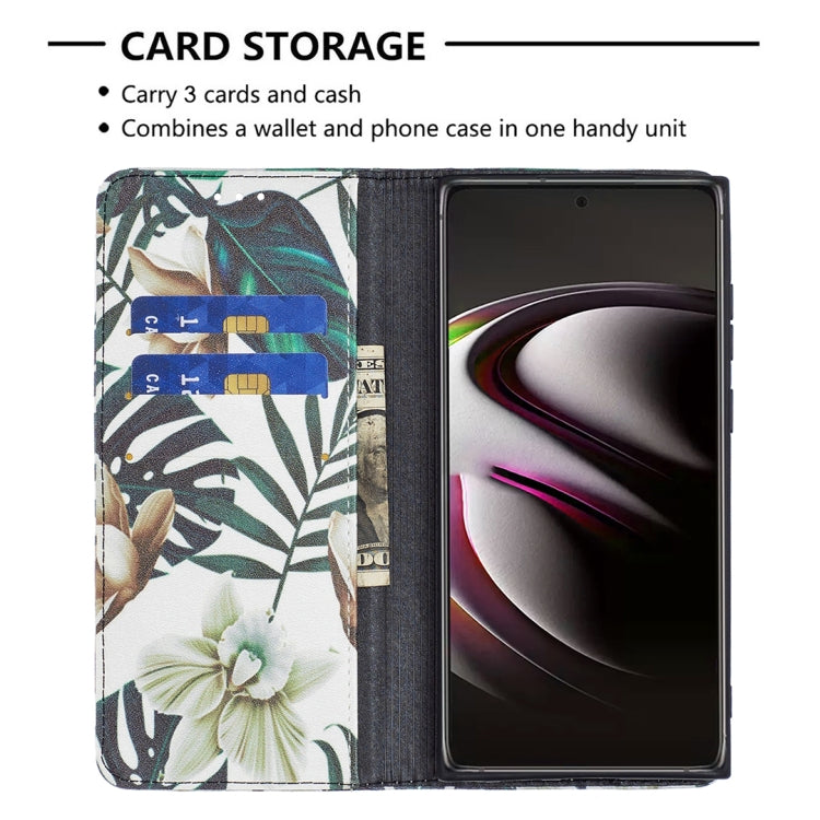 For Samsung Galaxy S22 Ultra 5G Colored Drawing Pattern Invisible Magnetic Horizontal Flip Phone Leather Case with Holder & Card Slots & Wallet