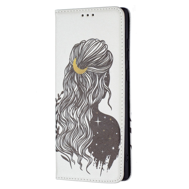For Samsung Galaxy S22 Ultra 5G Colored Drawing Pattern Invisible Magnetic Horizontal Flip Phone Leather Case with Holder & Card Slots & Wallet