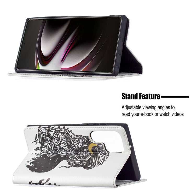 For Samsung Galaxy S22 Ultra 5G Colored Drawing Pattern Invisible Magnetic Horizontal Flip Phone Leather Case with Holder & Card Slots & Wallet
