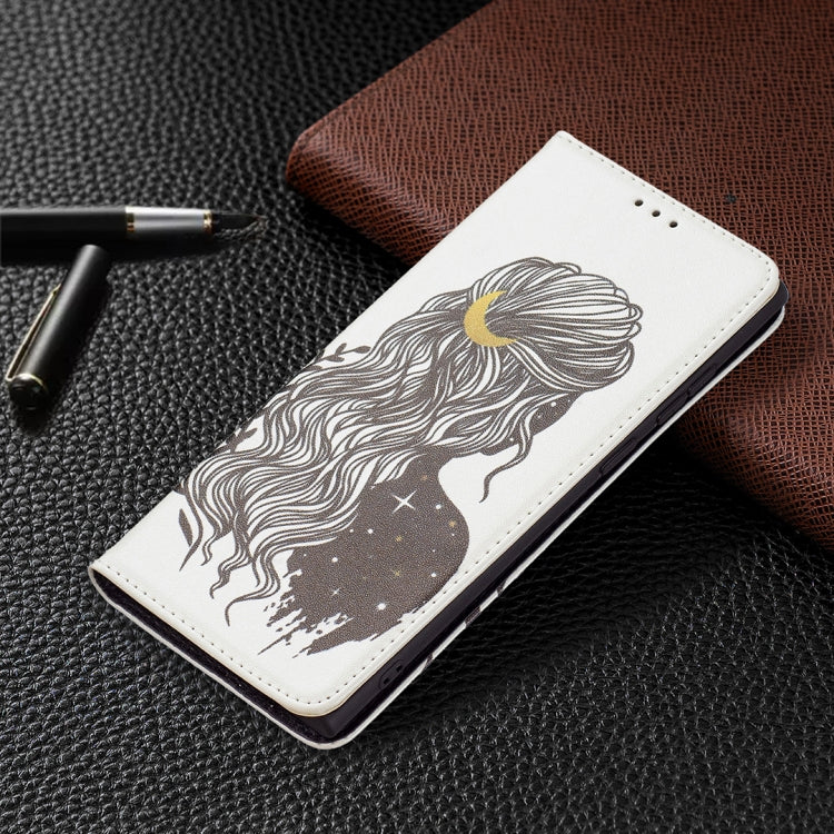 For Samsung Galaxy S22 Ultra 5G Colored Drawing Pattern Invisible Magnetic Horizontal Flip Phone Leather Case with Holder & Card Slots & Wallet