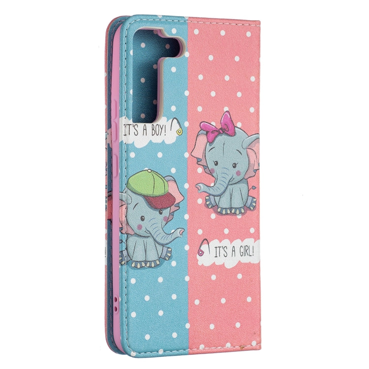 For Samsung Galaxy S22+ 5G Colored Drawing Pattern Invisible Magnetic Horizontal Flip Phone Leather Case with Holder & Card Slots & Wallet