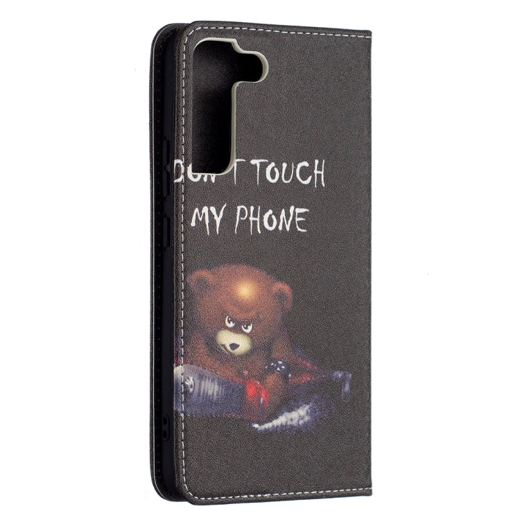 For Samsung Galaxy S22+ 5G Colored Drawing Pattern Invisible Magnetic Horizontal Flip Phone Leather Case with Holder & Card Slots & Wallet