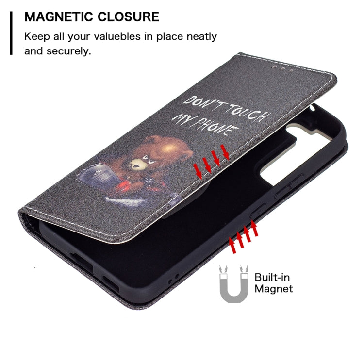 For Samsung Galaxy S22+ 5G Colored Drawing Pattern Invisible Magnetic Horizontal Flip Phone Leather Case with Holder & Card Slots & Wallet