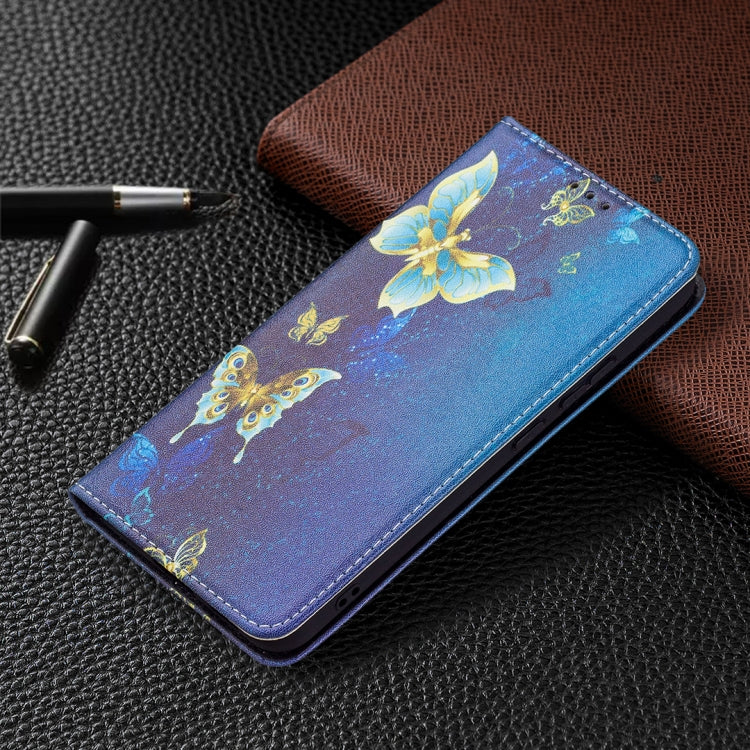 For Samsung Galaxy S22+ 5G Colored Drawing Pattern Invisible Magnetic Horizontal Flip Phone Leather Case with Holder & Card Slots & Wallet