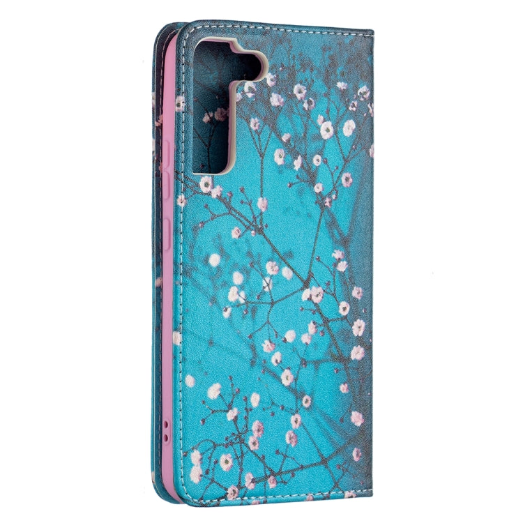 For Samsung Galaxy S22+ 5G Colored Drawing Pattern Invisible Magnetic Horizontal Flip Phone Leather Case with Holder & Card Slots & Wallet