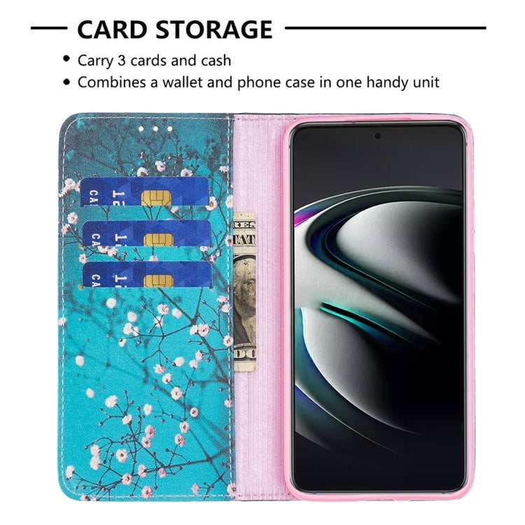 For Samsung Galaxy S22+ 5G Colored Drawing Pattern Invisible Magnetic Horizontal Flip Phone Leather Case with Holder & Card Slots & Wallet