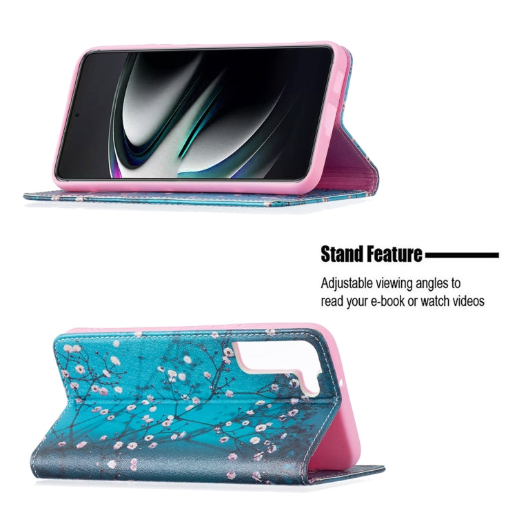 For Samsung Galaxy S22+ 5G Colored Drawing Pattern Invisible Magnetic Horizontal Flip Phone Leather Case with Holder & Card Slots & Wallet