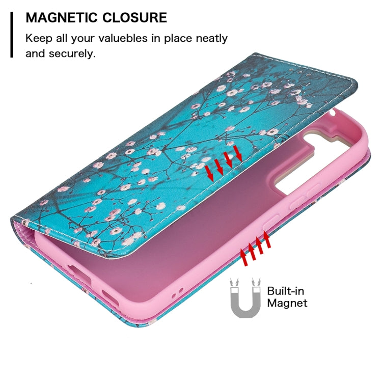 For Samsung Galaxy S22+ 5G Colored Drawing Pattern Invisible Magnetic Horizontal Flip Phone Leather Case with Holder & Card Slots & Wallet
