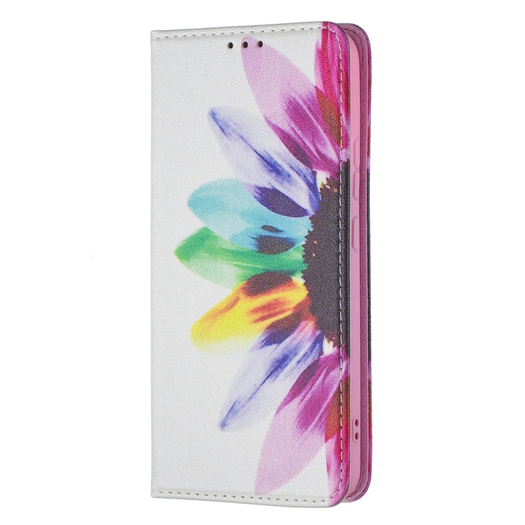 For Samsung Galaxy S22+ 5G Colored Drawing Pattern Invisible Magnetic Horizontal Flip Phone Leather Case with Holder & Card Slots & Wallet