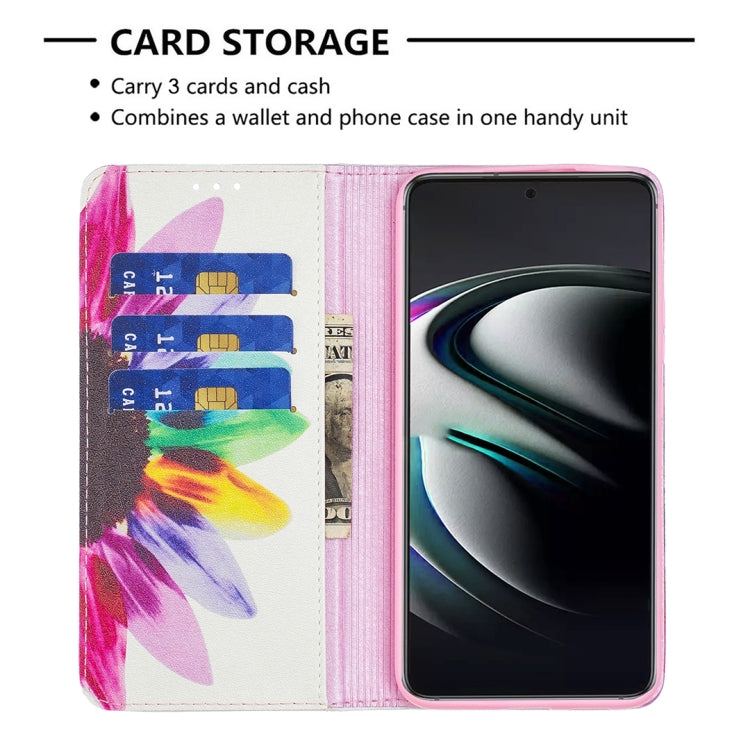 For Samsung Galaxy S22+ 5G Colored Drawing Pattern Invisible Magnetic Horizontal Flip Phone Leather Case with Holder & Card Slots & Wallet