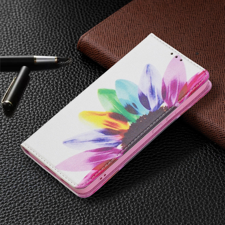 For Samsung Galaxy S22+ 5G Colored Drawing Pattern Invisible Magnetic Horizontal Flip Phone Leather Case with Holder & Card Slots & Wallet