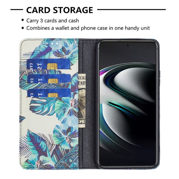 For Samsung Galaxy S22+ 5G Colored Drawing Pattern Invisible Magnetic Horizontal Flip Phone Leather Case with Holder & Card Slots & Wallet