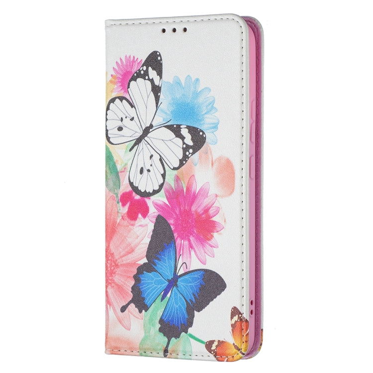 For Samsung Galaxy S22+ 5G Colored Drawing Pattern Invisible Magnetic Horizontal Flip Phone Leather Case with Holder & Card Slots & Wallet