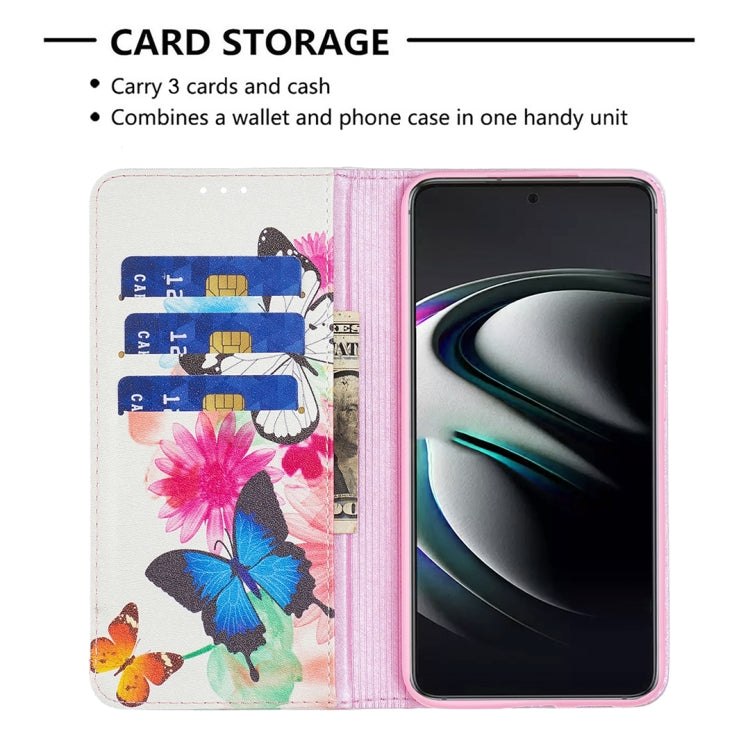 For Samsung Galaxy S22+ 5G Colored Drawing Pattern Invisible Magnetic Horizontal Flip Phone Leather Case with Holder & Card Slots & Wallet