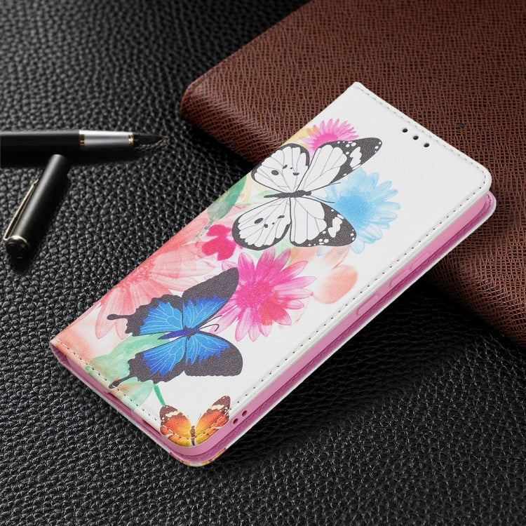 For Samsung Galaxy S22+ 5G Colored Drawing Pattern Invisible Magnetic Horizontal Flip Phone Leather Case with Holder & Card Slots & Wallet