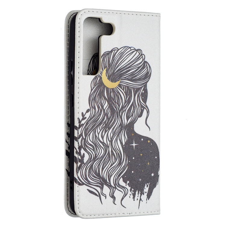 For Samsung Galaxy S22+ 5G Colored Drawing Pattern Invisible Magnetic Horizontal Flip Phone Leather Case with Holder & Card Slots & Wallet