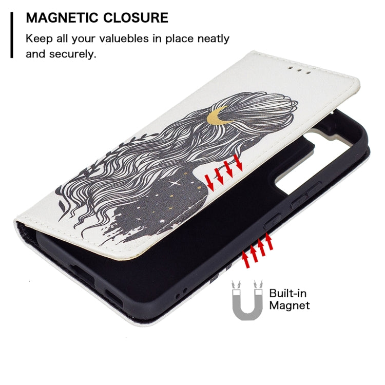 For Samsung Galaxy S22+ 5G Colored Drawing Pattern Invisible Magnetic Horizontal Flip Phone Leather Case with Holder & Card Slots & Wallet