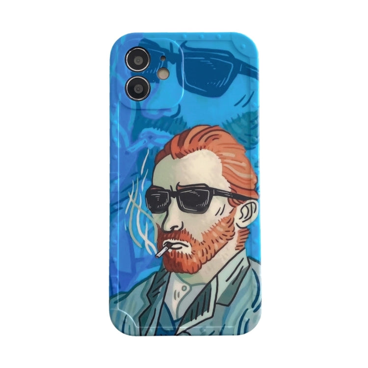 For iPhone 13 Shockproof Oil Painting TPU Phone Case