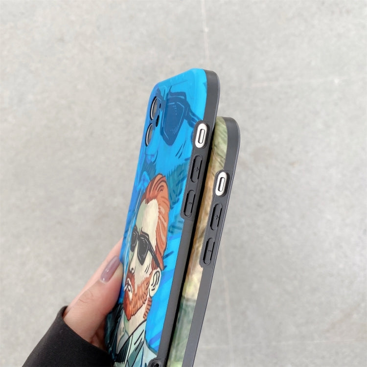 For iPhone 13 Shockproof Oil Painting TPU Phone Case