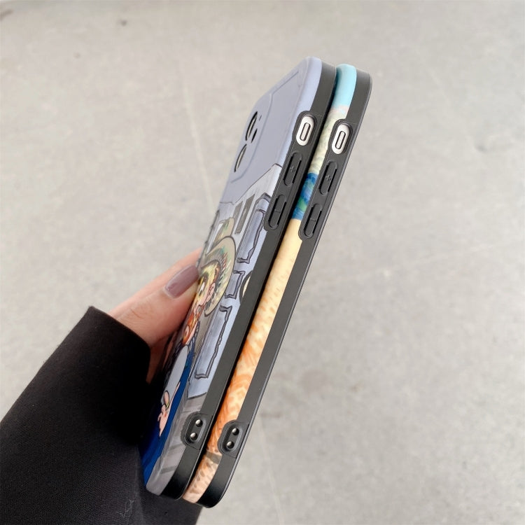 For iPhone 13 Pro Max Shockproof Oil Painting TPU Phone Case