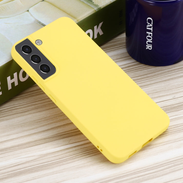 For Samsung Galaxy S22 5G Pure Color Liquid Silicone Shockproof Full Coverage Phone Case