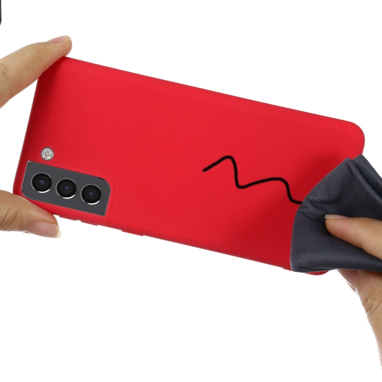 For Samsung Galaxy S22 5G Pure Color Liquid Silicone Shockproof Full Coverage Phone Case