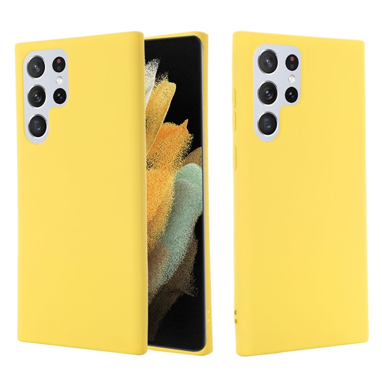 For Samsung Galaxy S22 Ultra 5G Pure Color Liquid Silicone Shockproof Full Coverage Phone Case