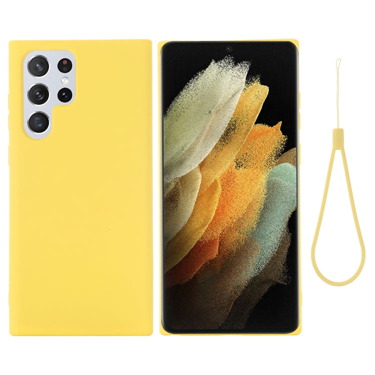 For Samsung Galaxy S22 Ultra 5G Pure Color Liquid Silicone Shockproof Full Coverage Phone Case