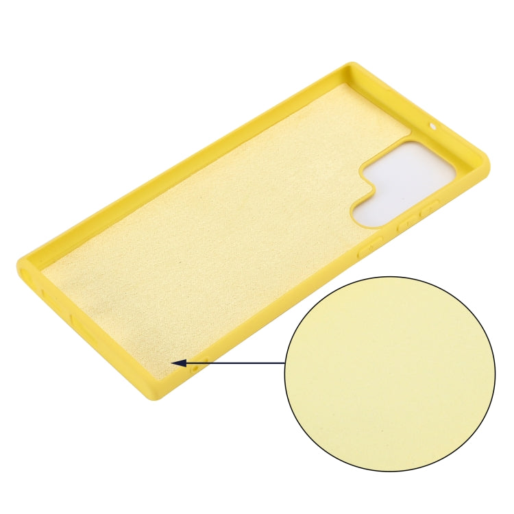 For Samsung Galaxy S22 Ultra 5G Pure Color Liquid Silicone Shockproof Full Coverage Phone Case