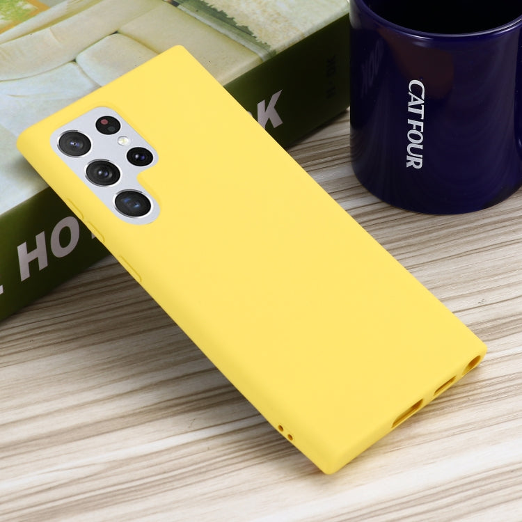 For Samsung Galaxy S22 Ultra 5G Pure Color Liquid Silicone Shockproof Full Coverage Phone Case
