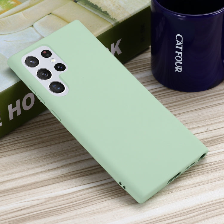 For Samsung Galaxy S22 Ultra 5G Pure Color Liquid Silicone Shockproof Full Coverage Phone Case