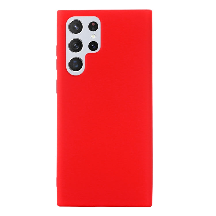 For Samsung Galaxy S22 Ultra 5G Pure Color Liquid Silicone Shockproof Full Coverage Phone Case
