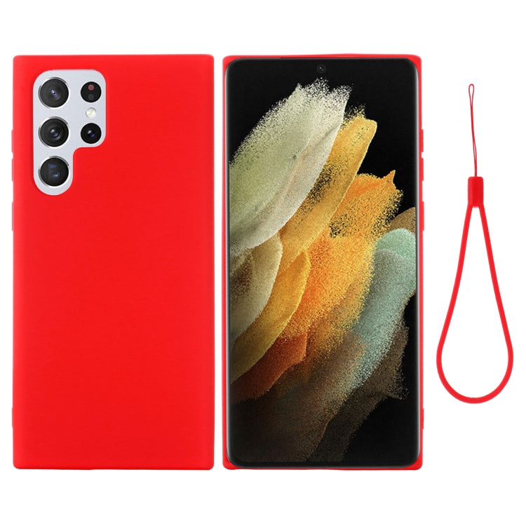 For Samsung Galaxy S22 Ultra 5G Pure Color Liquid Silicone Shockproof Full Coverage Phone Case