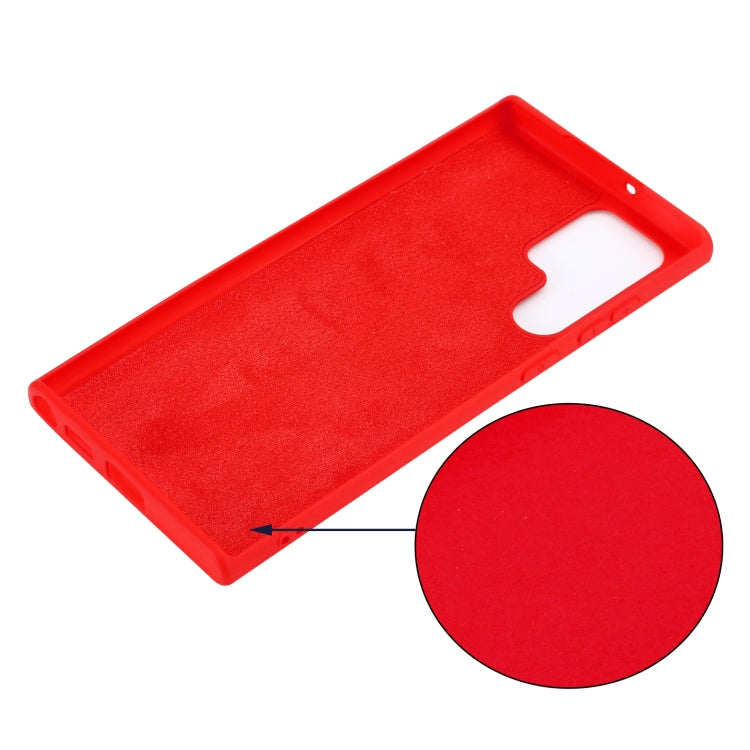 For Samsung Galaxy S22 Ultra 5G Pure Color Liquid Silicone Shockproof Full Coverage Phone Case