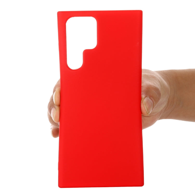 For Samsung Galaxy S22 Ultra 5G Pure Color Liquid Silicone Shockproof Full Coverage Phone Case
