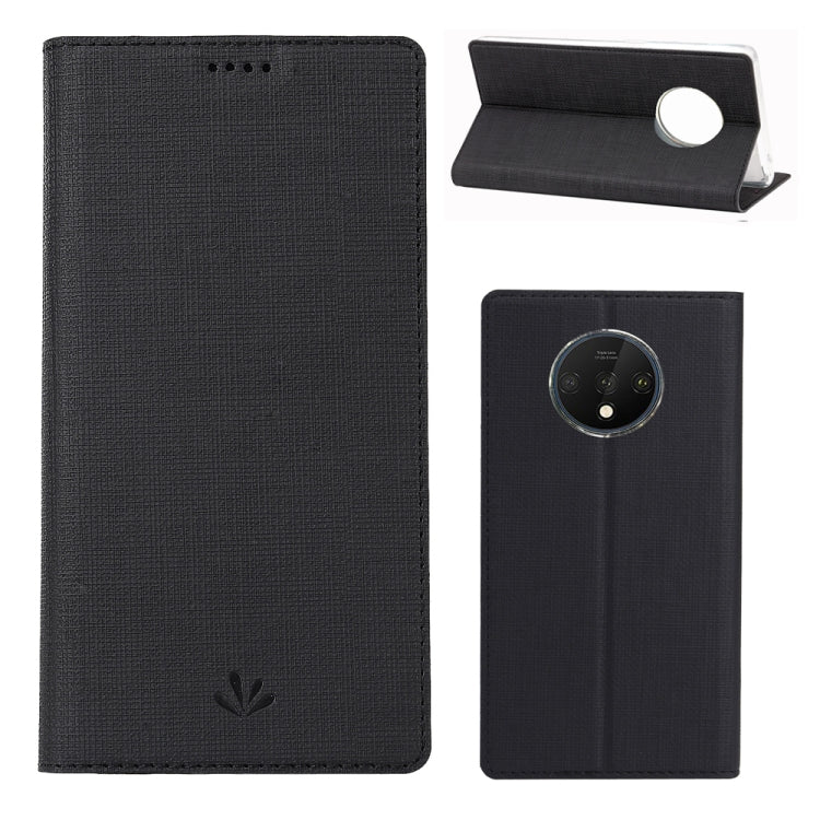 For OnePlus 7T ViLi Shockproof TPU + PU Horizontal Flip Protective Case with Card Slot & Holder