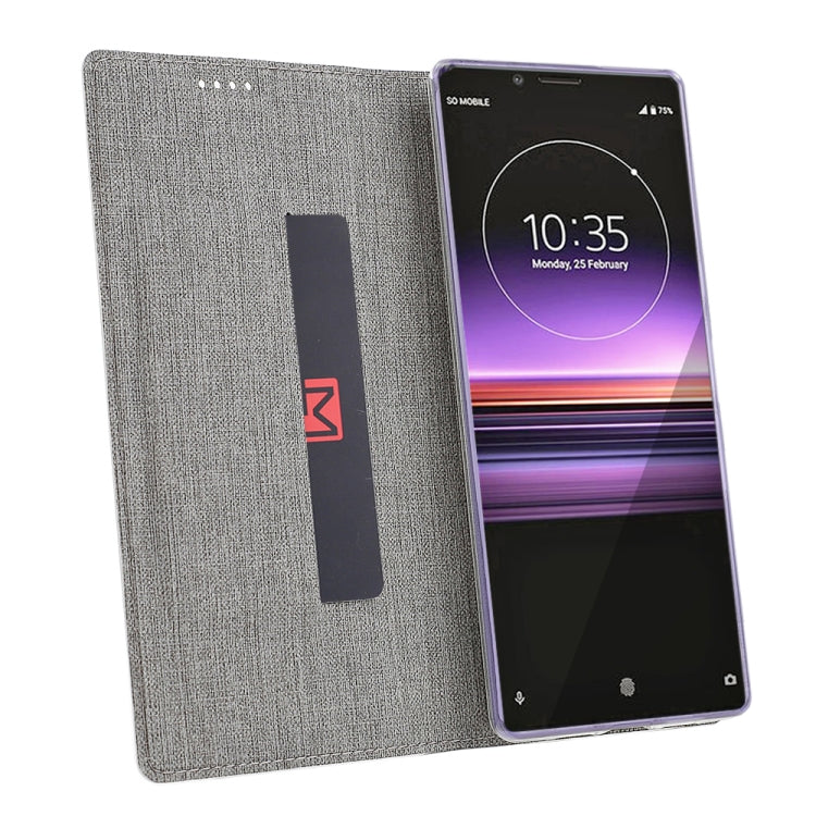 For Sony Xperia 5 ViLi Shockproof TPU + PU Horizontal Flip Protective Case with Card Slot & Holder