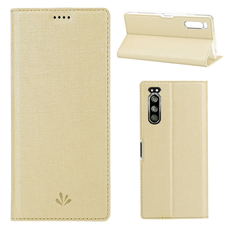 For Sony Xperia 5 ViLi Shockproof TPU + PU Horizontal Flip Protective Case with Card Slot & Holder